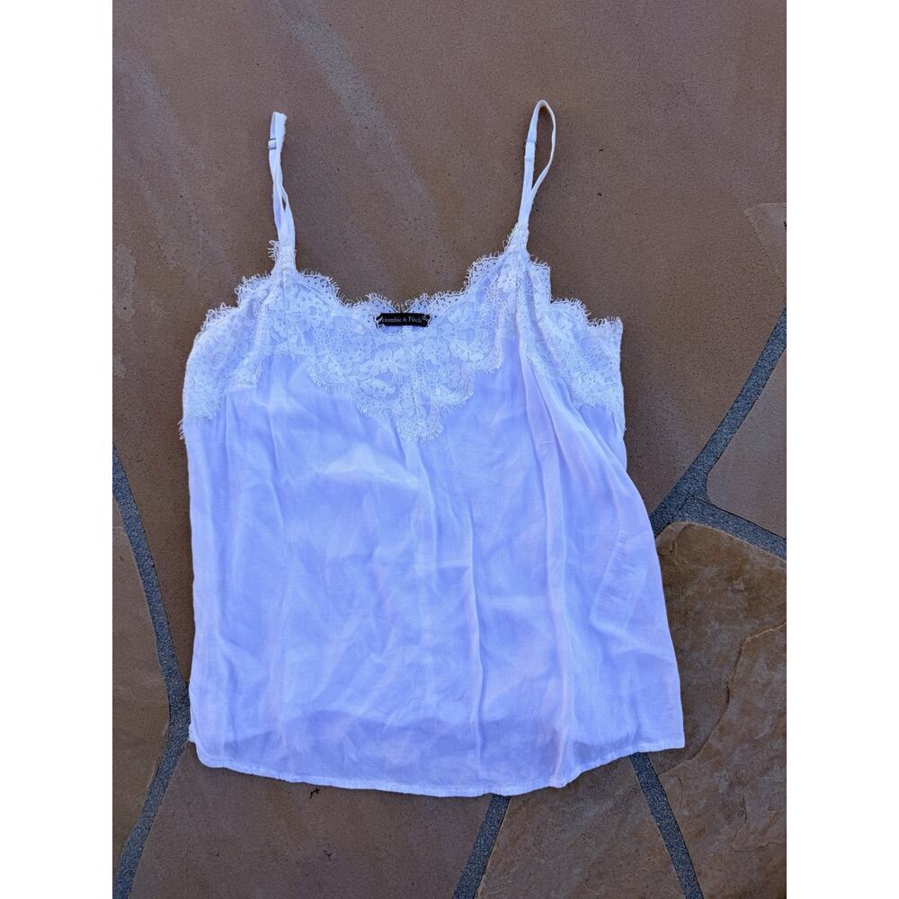 Abercrombie & Fitch Sleeveless Tank Top Womens Size Small White Lace Cami